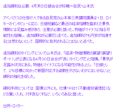 追加緩和信者の山本幸三さん