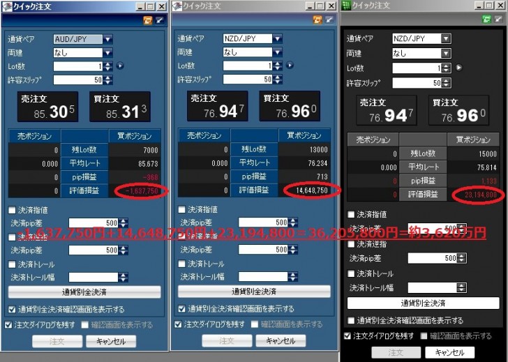貯金3億円男さんの含み益
