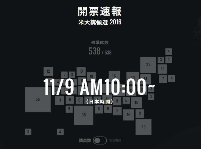 アメリカ大統領選挙の日程（日本時間）
