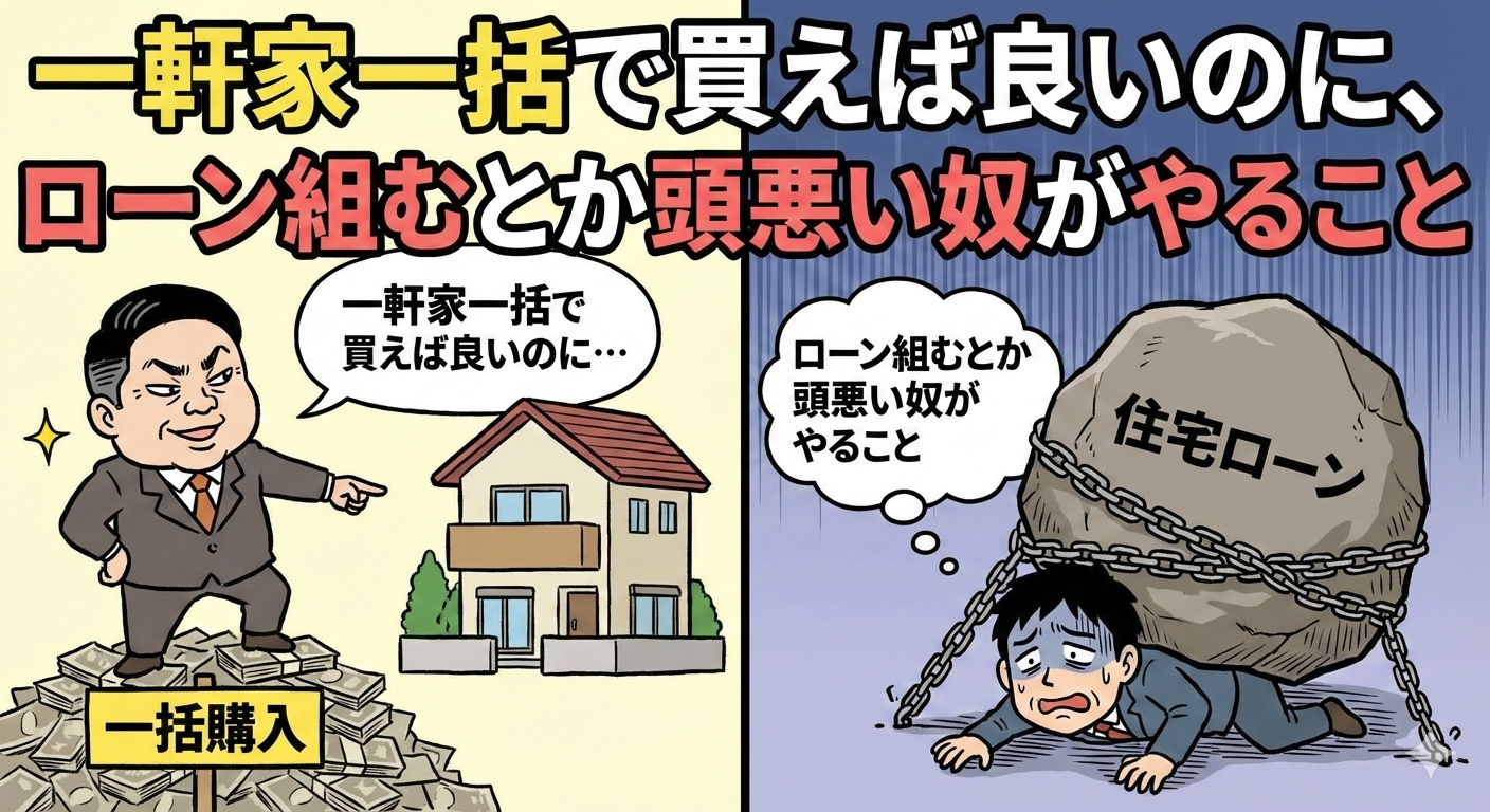 一軒家一括で買えば良いのに、ローン組むとか頭悪い奴がやること