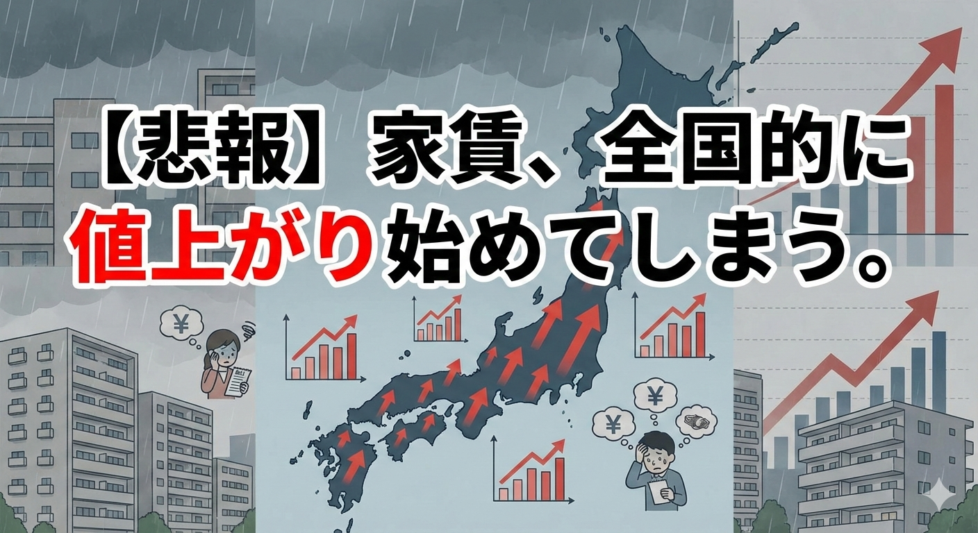 【悲報】家賃、全国的に値上がり始めてしまう。