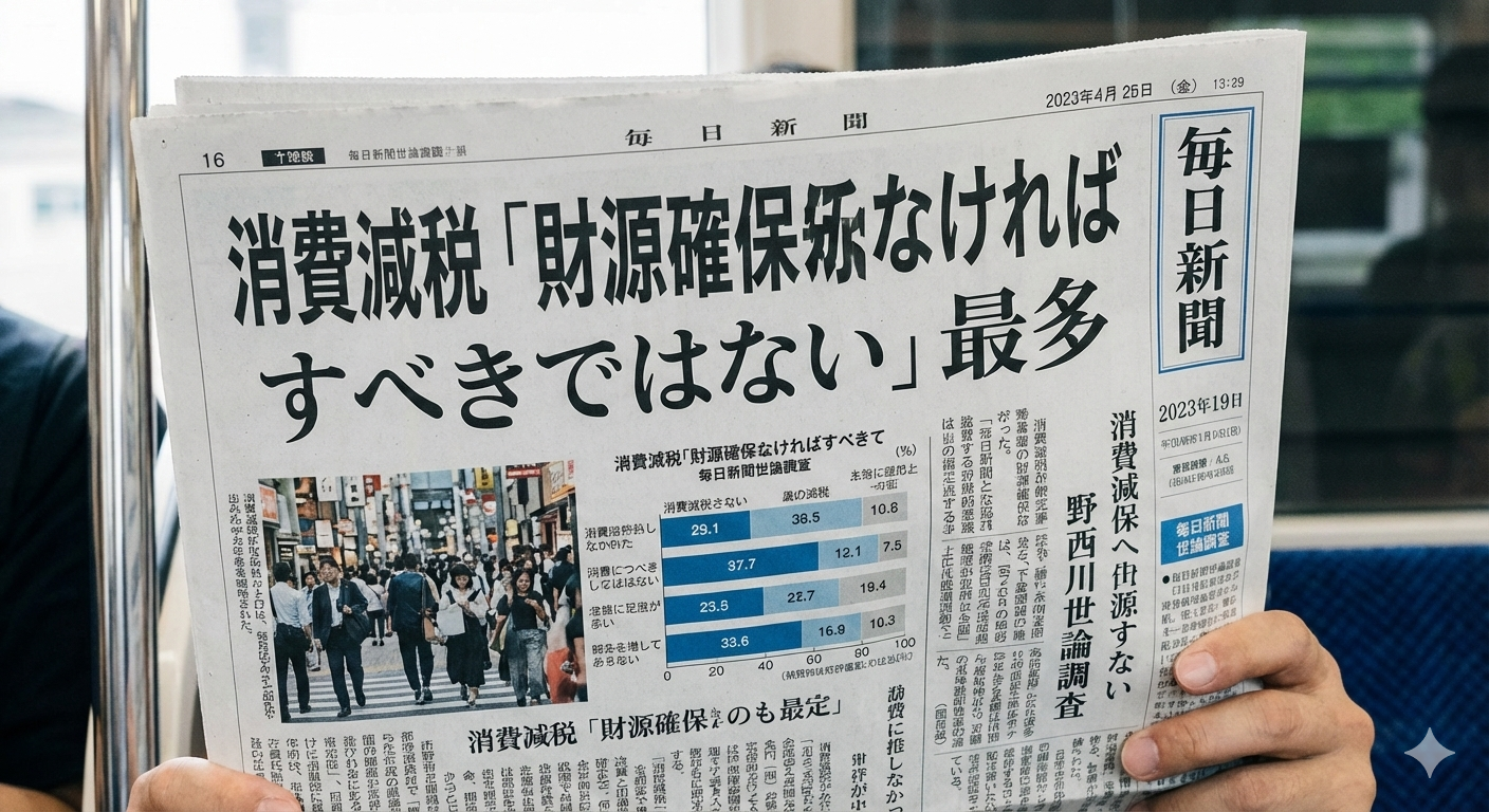 消費減税「財源確保なければすべきではない」最多　毎日新聞世論調査