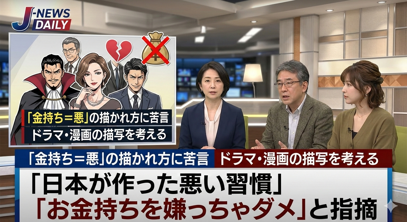 ドラマや漫画の悪役は「金持ち」が多いことに苦言「日本が作った悪い習慣」「お金持ちを嫌っちゃダメ」