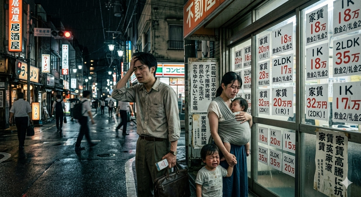 【悲報】日本の家賃、ガチで限界突破。庶民から「生活が立ちゆかない」と悲鳴