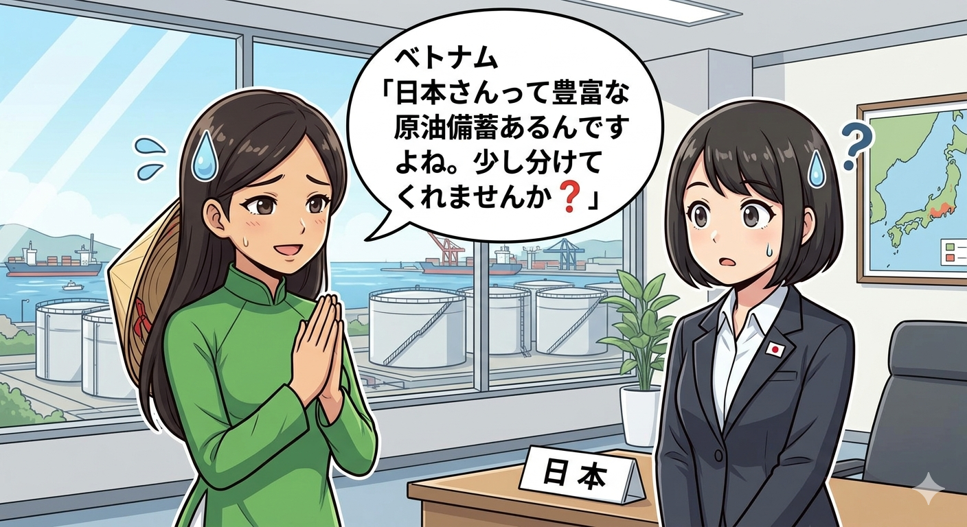 ベトナム 「日本さんって豊富な原油備蓄あるんですよね。少し分けてくれませんか❓」