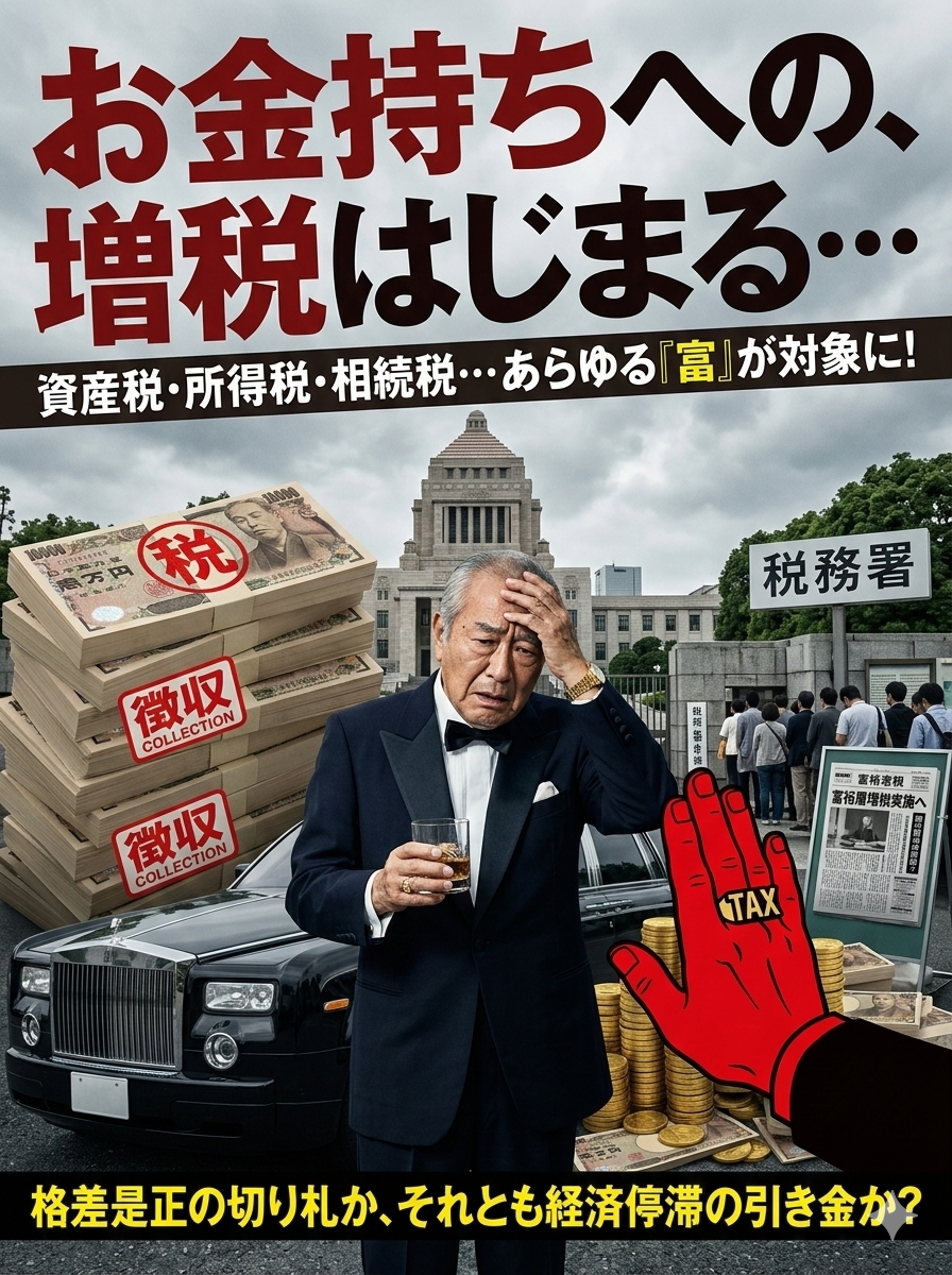 お金持ちへの、増税はじまる…