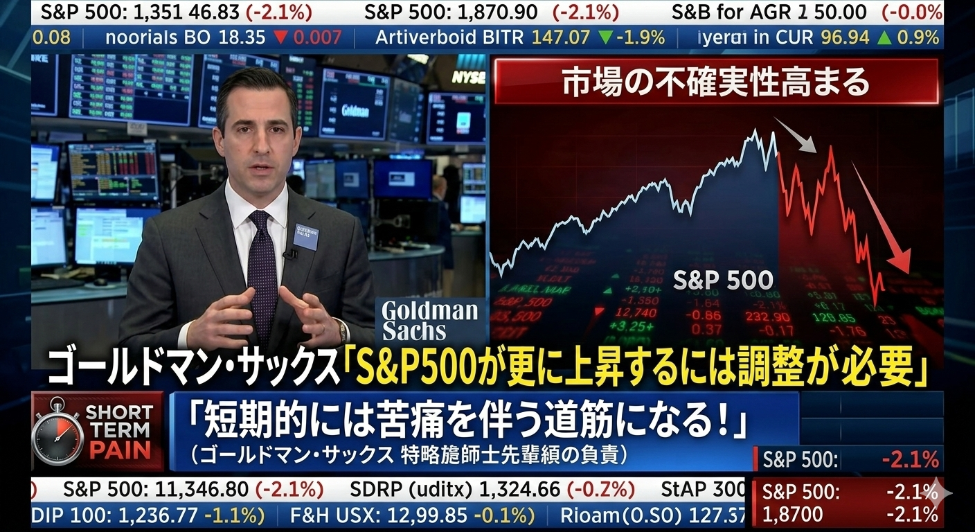 ｺﾞｰﾙﾄﾞﾏﾝｻｯｸｽ「S＆P500が更に上昇するには調整が必要、短期的には苦痛を伴う道筋になる！」