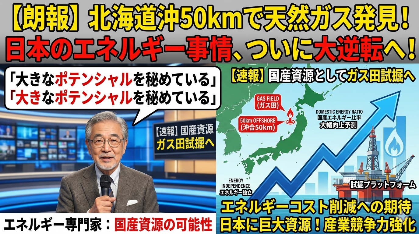 日本にも巨大資源があった!北海道沖に眠る天然ガス「凄すぎるポテンシャル」が話題に